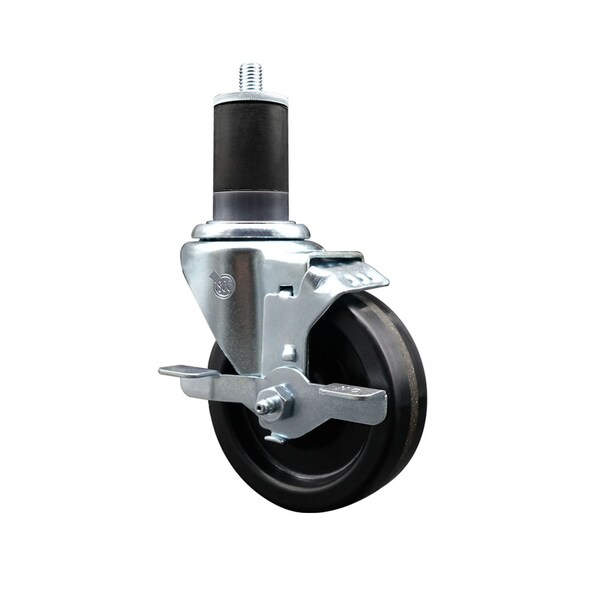 4'' SS Phenolic Swivel 1-5/8'' Expanding Stem Caster with Brake